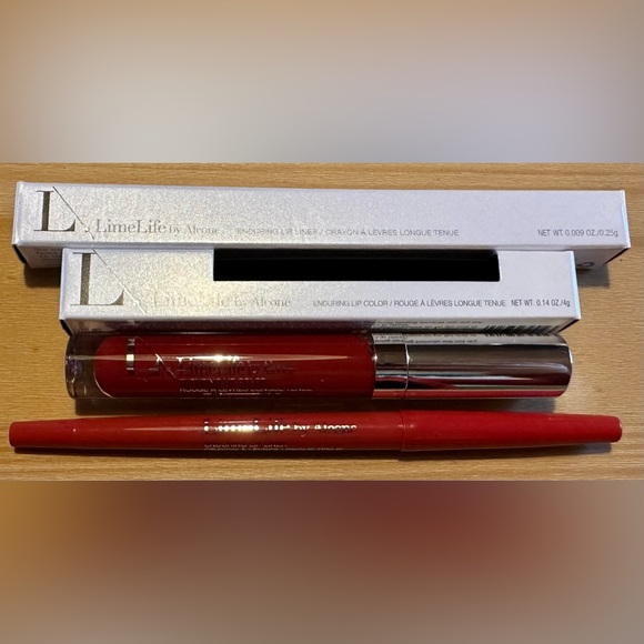 LimeLife Enduring Lip Color-Cherry Pie & Enduring Lip Liner-True Red - Picture 1 of 4